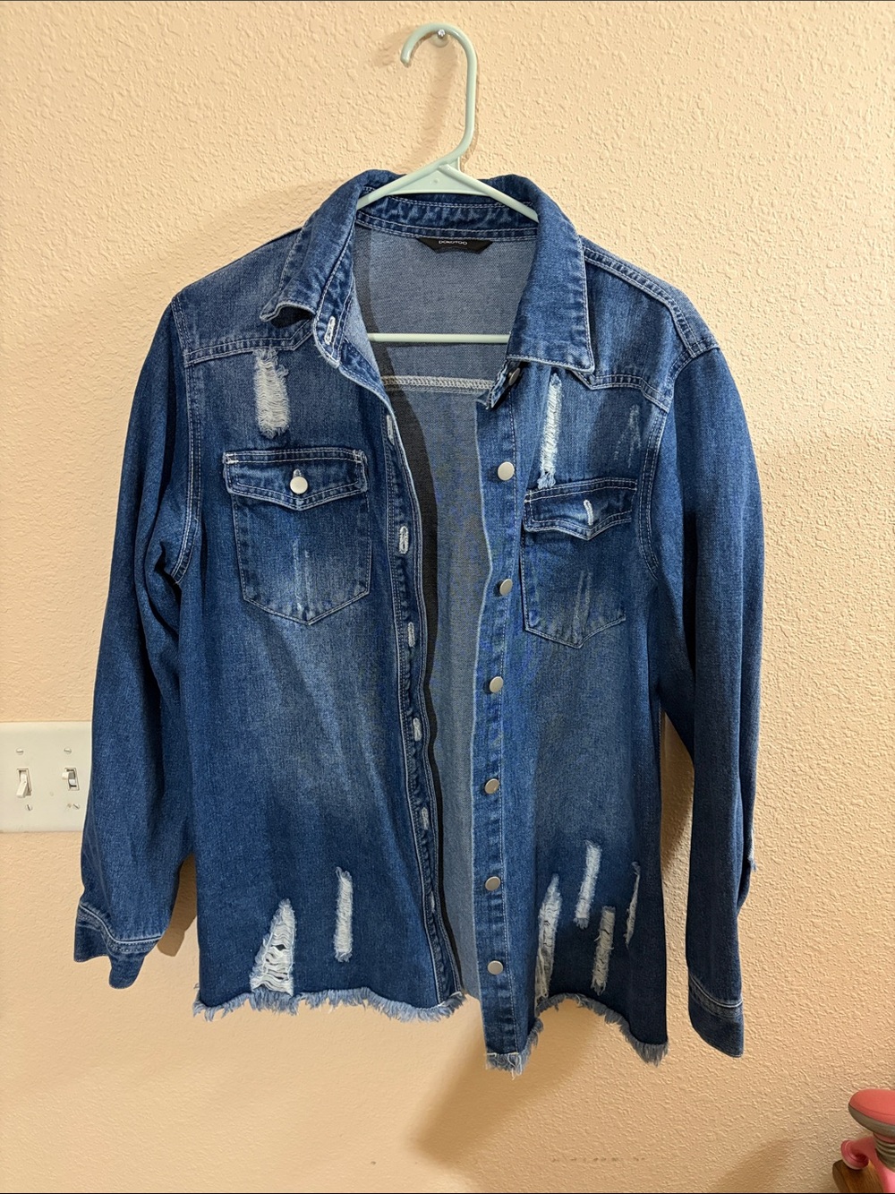 Amazon Distressed Blue Denim Jacket